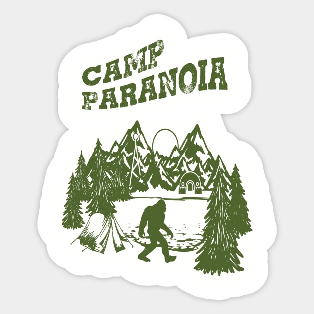 Camp PARANOIA - Bigfoot Edition! Sticker by The Paranoia Store